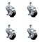 Service Caster 3.5 Inch Soft Rubber Wheel Swivel 3/8 Inch Threaded Stem Caster Set with Brake SCC-TS20S3514-SRS-TLB-381615-4 - alternate 1
